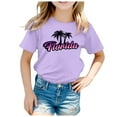 thumbnail image 1 of Hiijoy Big Girls Graphic Tee Florida Printed Short Sleeved T Shirt Casual Kids T-Shirt, 1 of 3