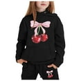 thumbnail image 1 of Hiijoy Big Girls Hoodie Outfits Cherry Printed Hooded Sweatshirt Sweatpants Sweatsuit, 1 of 3
