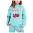 thumbnail image 1 of Hiijoy Big Girls Hoodie Outfits Cherry Printed Hooded Sweatshirt Sweatpants Sweatsuit, 1 of 3