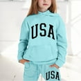 thumbnail image 1 of Hiijoy Big Girls Hoodie Set Usa Printed Hooded Sweatshirt Sweatpants Outfits Sweatsuit, 1 of 6