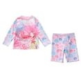 thumbnail image 1 of Hiijoy Big Girls Long Sleeve Rash Guard Shorts Swimsuit Cartoon Print Swimwear, Sizes 2-12, 1 of 3