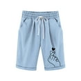 thumbnail image 1 of Hiijoy Big Girls Pull-On French Terry Shorts Graphic Knee-Length Shorts, Sizes 7-8Y, 1 of 3