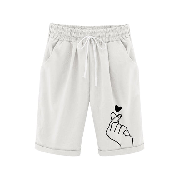 Hiijoy Big Girls Pull-On French Terry Shorts Graphic Knee-Length Shorts, Sizes 7-8Y