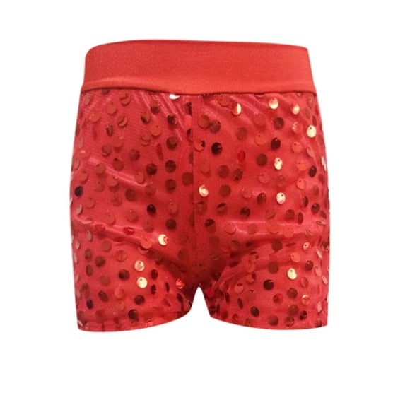 Hiijoy Big Girls Sequins Glitter Shorts Slim Fit Stretch Stage Performance Shorts, Sizes 10-11Y