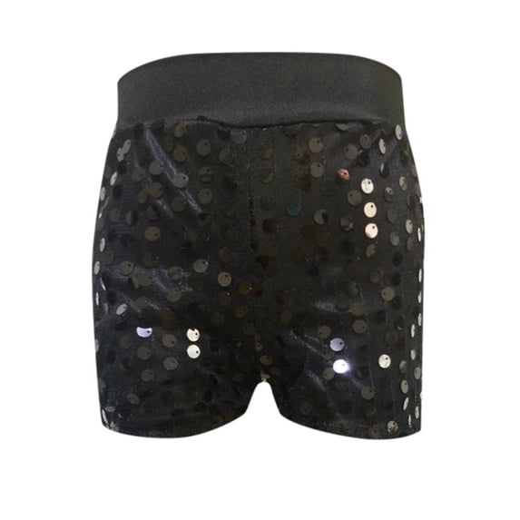 Hiijoy Big Girls Sequins Glitter Shorts Slim Fit Stretch Stage Performance Shorts, Sizes 12-14Y
