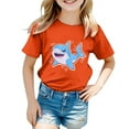 thumbnail image 1 of Hiijoy Big Girls Shark Print Short Sleeved T-Shirt Cute Graphic Tee, Sizes 12M-13T, 1 of 3