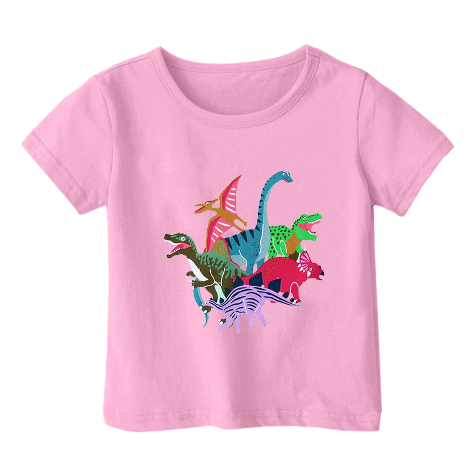 Hiijoy Big Girls Short Sleeve T Shirt Dinosaur Print Casual Summer ...