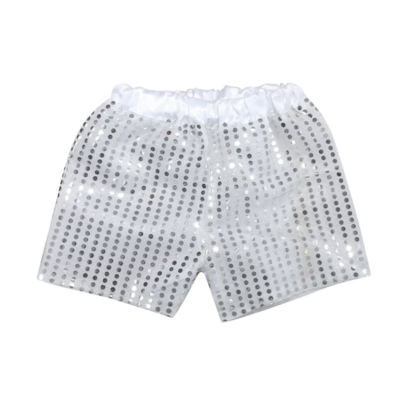 Hiijoy Big Girls Sparkly Sequins Shorts Pull-On Party Dance Shorts for Kids, Sizes 13-14Y