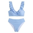 thumbnail image 1 of Hiijoy Big Girls Striped Bikini Swimsuit Quick Dry Bathing Suit Swimwear Two Piece Set, 1 of 5