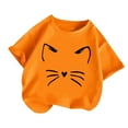 thumbnail image 1 of Hiijoy Big Girls Summer T-Shirt Cartoon Cat Print Short Sleeve T Shirt, Sizes 2-12, 1 of 3