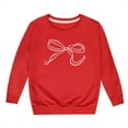 thumbnail image 1 of Hiijoy Big Girls Sweatshirt Bow Printed Crew Neck Pullover Top Children's Clothes, 1 of 3
