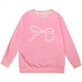 thumbnail image 1 of Hiijoy Big Girls Sweatshirt Bow Printed Crew Neck Pullover Top Children's Clothes, 1 of 3