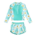 thumbnail image 1 of Hiijoy Big Girls Swimsuit Sunflower Print UPF 50+ Rash Guard Shorts Swimwear, Sizes 7-12, 1 of 7