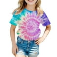 thumbnail image 1 of Hiijoy Big Girls Summer Casual Tee Shirt Tie Dyed Short Sleeve T-Shirt, Sizes 3-13, 1 of 3