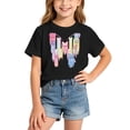thumbnail image 1 of Hiijoy Black T-Shirt for Girl Butterfly Graphic Short Sleeve Crewneck Tees, Sizes 2-14, 1 of 4