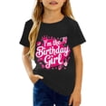 thumbnail image 1 of Hiijoy Black Tees for Girls Birthday Loose Fit Short Sleeves Round Neck T-Shirts, Sizes 3-13, 1 of 3