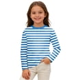 thumbnail image 1 of Hiijoy Blue Tees for Girls Casual Classic Fit Striped Long Sleeves T-Shirts, Sizes 3-14, 1 of 3