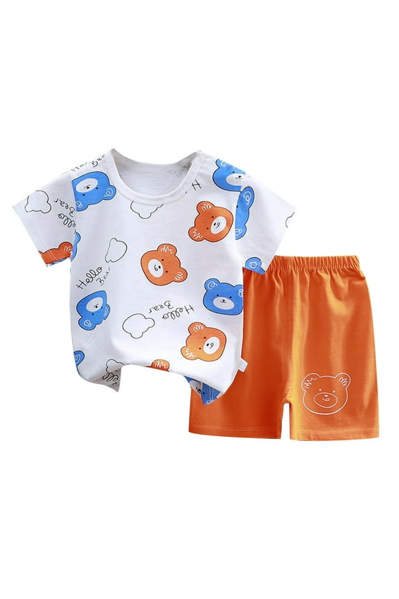 Boy's Outfit Sets Short Sleeved T Shirt Shorts Set Summer Clothes Tracksuit