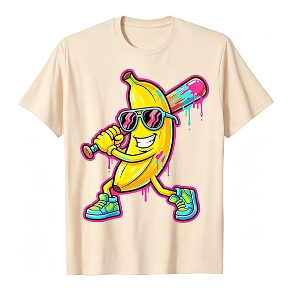Hiijoy Boys Banana Graphic Tee Crewneck Short Sleeve T-Shirt Kids Casual Summer T Shirt