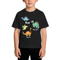 thumbnail image 1 of Hiijoy Boys Black T-Shirt Cute Dinosaur Short Sleeve O-Neck T Shirt for Kids, Sizes 2-14, 1 of 4