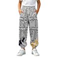 thumbnail image 1 of Hiijoy Boys Casual Sweatpants Loose Ice Cream Print Pants Fall Drawstring Pockets Pants, 1 of 6