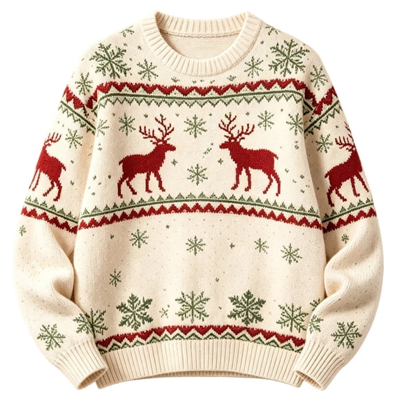 Hiijoy Boys Christmas Sweater Snowflake Graphic Crew Neck Sweater Long Sleeve Pullover