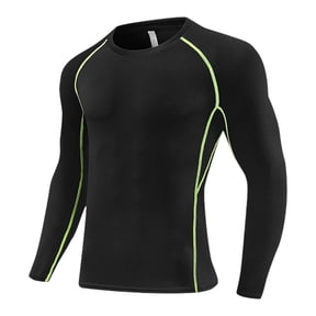 Hiijoy Boys Compression Shirt Workout Athletic Long Sleeve T-Shirt Sports Tee, Sizes 5-6