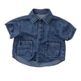 thumbnail image 1 of Hiijoy Boys Denim Short Sleeve Shirt Casual Button Down Washed Jean Shirt Top, Sizes 18-24M, 1 of 5