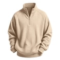 thumbnail image 1 of Hiijoy Boys Fall Winter Sweater Waffle Neck Half Zip Sweater Long Sleeve Pullover, 1 of 4