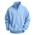 thumbnail image 1 of Hiijoy Boys Fall Winter Sweater Waffle Neck Half Zip Sweater Long Sleeve Pullover, 1 of 4