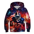 thumbnail image 1 of Hiijoy Boys Football Print Athletic Hoodie Long Sleeve Hooded Sweatshirt Sportwear, Red, 1 of 3