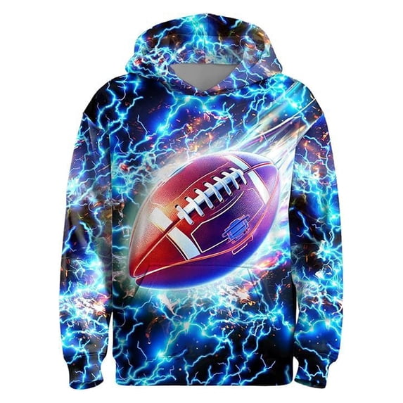 Hiijoy Boys Football Print Athletic Hoodie Long Sleeve Hooded Sweatshirt Sportwear