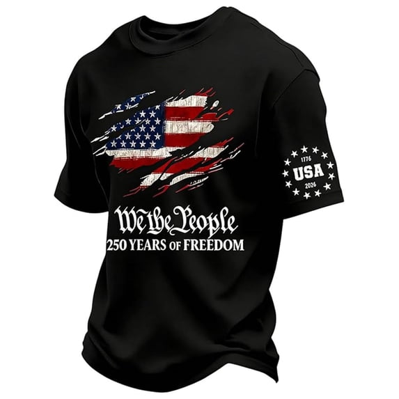 Hiijoy Boys Independence Day Graphic Tee Short Sleeve Crew Neck T-Shirt Top, Sizes 1-2