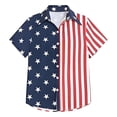 thumbnail image 1 of Hiijoy Boys Independence Day Short Sleeve Shirt Summer Button Down Shirt Top, Sizes 5-6, 1 of 3