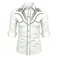 thumbnail image 1 of Hiijoy Boys Long Sleeve Western Cowboy Shirt Vintage Button Down Shirt Top, Sizes 6-7, 1 of 3