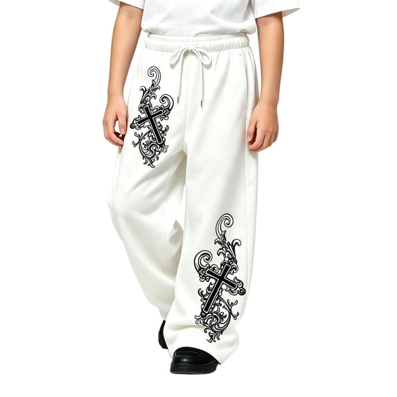 Hiijoy Boys Loose Sweatpants Elastic Waist Drawstring Pants Kids Casual Athletic Trousers