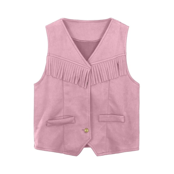 Hiijoy Boys Oktoberfest Vest Western Cowboy Fringe Vest Kids Sleeveless Button Down Jacket