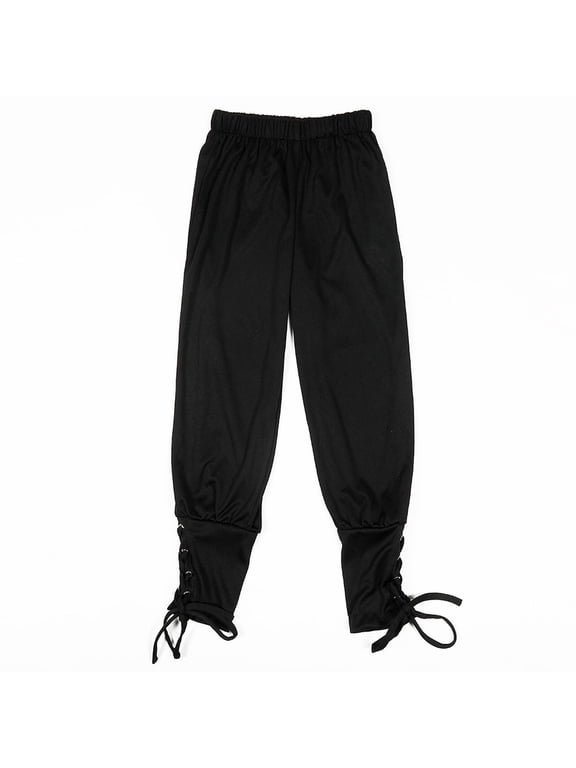 Boys Renaissance Pirate Pants Medieval Victorian Gothic Lace Up Role Play Trousers