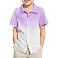 thumbnail image 1 of Hiijoy Boys Short Sleeve Button-Down Shirt Gradient Summer Casual Beach Shirt, Sizes 5-14, 1 of 5