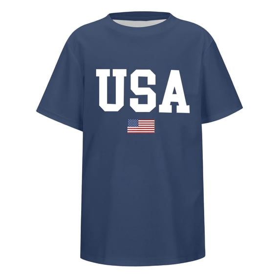 Hiijoy Boys Short Sleeve Independence Day T Shirt Summer Crew Neck T-Shirt, Sizes 12-13