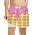 thumbnail image 1 of Hiijoy Boys Swim Trunks Ice-Cream Print Quick Dry Swimming Shorts with Compression Liner, 1 of 3