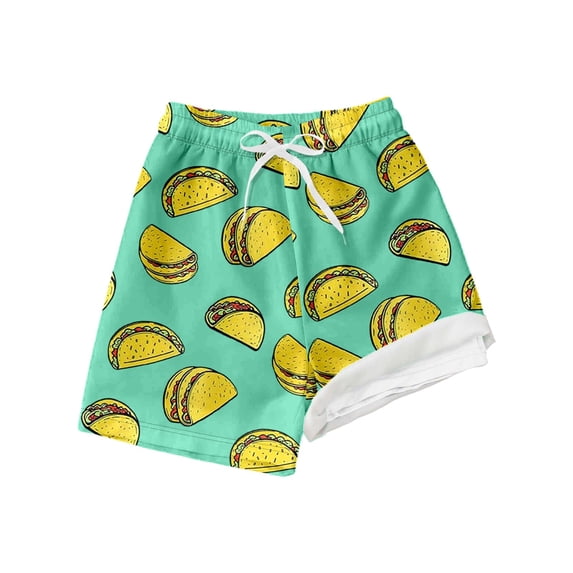 Hiijoy Boys Swimwear Swim Trunks with Compression Liner Quick-Dry Swim Shorts, Sizes 5-14