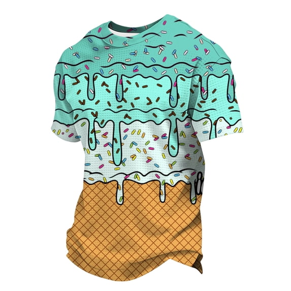 Hiijoy Boys T-Shirt Short Sleeve T Shirt with Ice-Cream Print Soft Cute Tshirt, Sizes 2-12