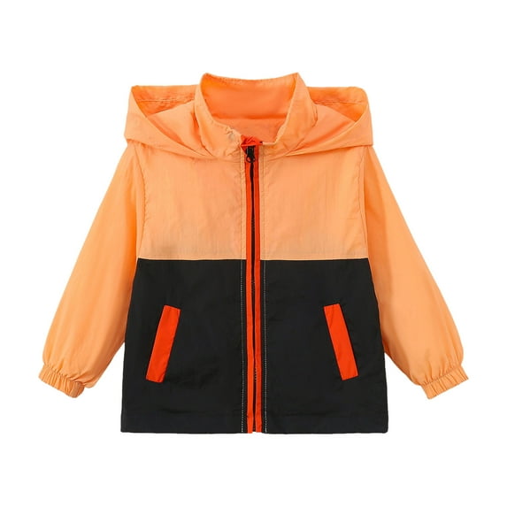 Hiijoy Boys Windbreaker Lightweight Hooded Jacket Windproof Zipper Outerwear Coat
