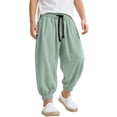thumbnail image 1 of Hiijoy Cotton Linen Harem Pants for Boys Wide Leg Elastic Ankle Trousers Casual Summer Pants, 1 of 5
