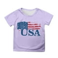 thumbnail image 1 of Hiijoy Girl's Independence Day T Shirt Americana Short Sleeve Crewneck T-Shirt, Sizes 3-13, 1 of 3