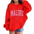 thumbnail image 1 of Hiijoy Girl's Preppy Hoodie Letter Graphic Loose Cute Pullover Sweatshirt, Red, Sizes 4-13, 1 of 3