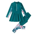 thumbnail image 1 of Hiijoy Girls 2-Piece Swimsuit Long Sleeve Rash Guard & Pants UPF50+ Bathing Suit, 1 of 5