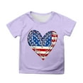thumbnail image 1 of Hiijoy Girls 4th of July Americana Graphic Tee Short Sleeve Crewneck T-Shirt, Sizes 3-13, 1 of 3