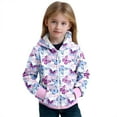 thumbnail image 1 of Hiijoy Girls Butterfly Zip Up Hoodie Fleece Sweatshirt Jacket with Pockets, Purple, Sizes 1-14, 1 of 4
